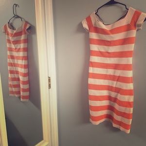 Forever 21 Striped Off The Shoulder Bodycon Dress